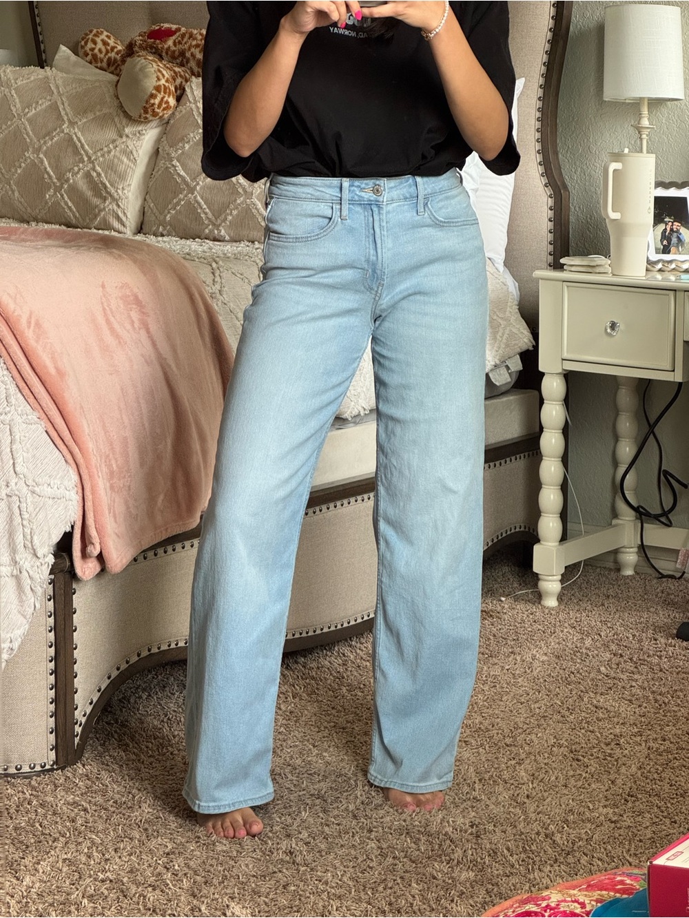 Old Navy Light Blue Wide-Leg Jeans